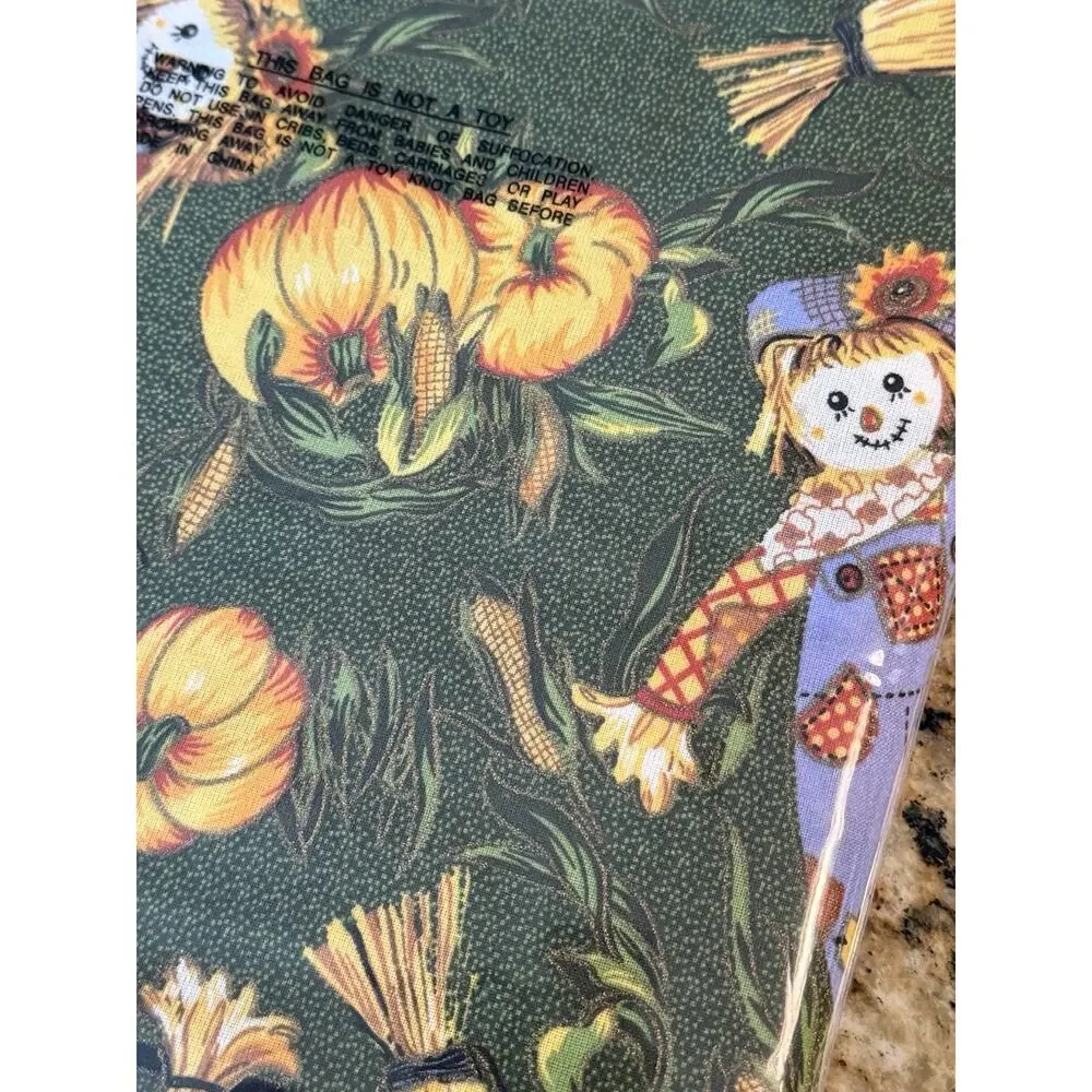 Miles Kimball FABRIC Harvest Tablecloth 66x84” Scarecrows Pumpkins Brand New